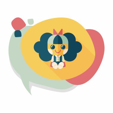 Uzun Gölge, eps 10 ile kız bebek oyuncak düz simgesi