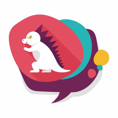 dinozor düz simgesi ile uzun gölge, eps10