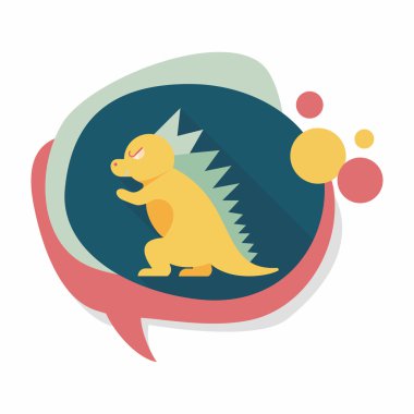 dinozor düz simgesi ile uzun gölge, eps10