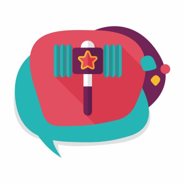 oyuncak çekiç düz simgesi ile uzun gölge, eps10