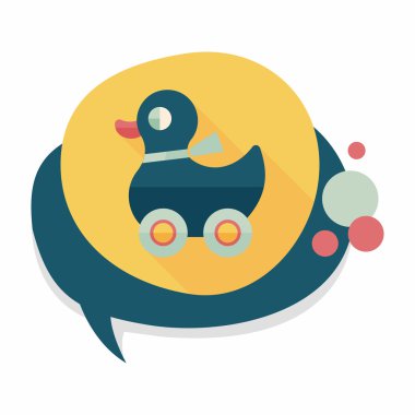 Uzun Gölge, eps10 ile ördek oyuncak düz simgesi