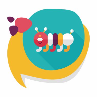 Caterpillar düz simgesi ile uzun gölge, eps10