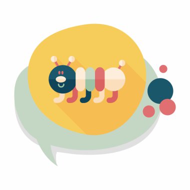 Caterpillar düz simgesi ile uzun gölge, eps10