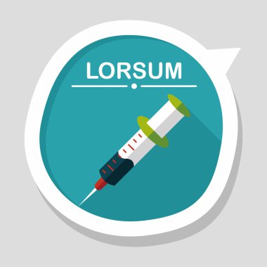 şırınga ile uzun gölge düz simgesi 