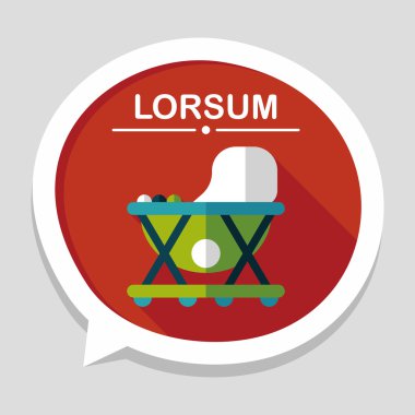 bebeğim walker düz simgesi ile uzun gölge, eps10