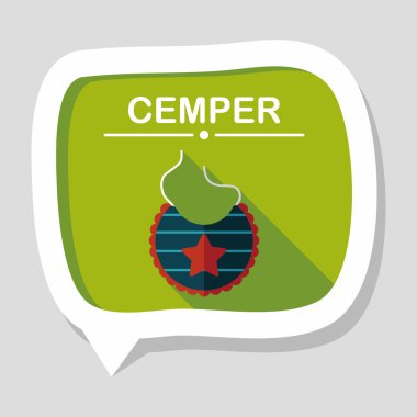 Bebek önlüğü uzun gölge, eps 10 düz simgesiyle