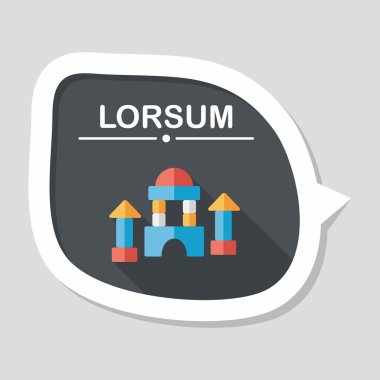 uzun gölge ile tuğla ev düz simgesi