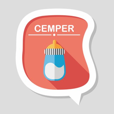 bebek şişe uzun gölge, eps 10 düz simgesiyle