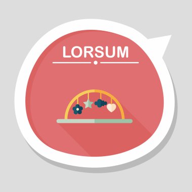 Oyuncak uzun gölge, eps10 düz simgesiyle asılı Bebek karyolası/beşik