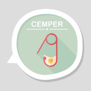 çengelli iğne ile uzun gölge, eps 10 düz simgesi