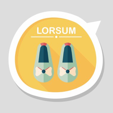 Bebek Patik düz simgesi ile uzun gölge, eps10