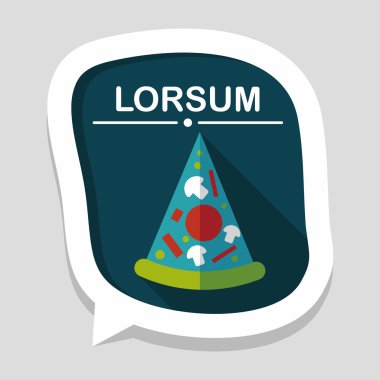 Uzun Gölge, eps10 pizza düz simgesi