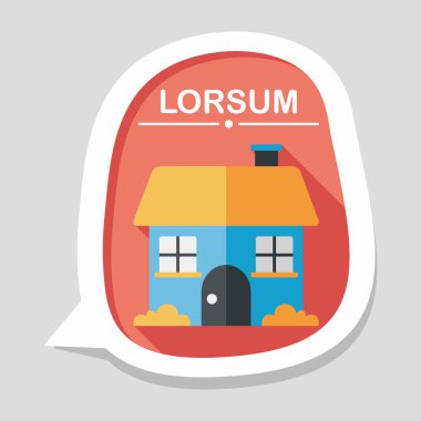 Bina evi uzun gölge, eps10 düz simgesiyle