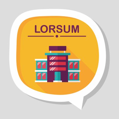 Uzun Gölge, eps10 ile ticari bina düz simgesi