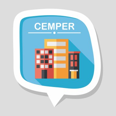 Bina uzun gölge, eps10 düz simgesiyle