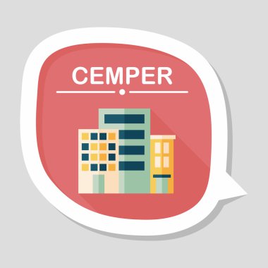 Bina uzun gölge, eps10 düz simgesiyle