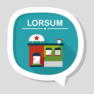 Bina Fabrika düz simgesi ile uzun gölge, eps10