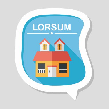 Bina uzun gölge, eps10 düz simgesiyle