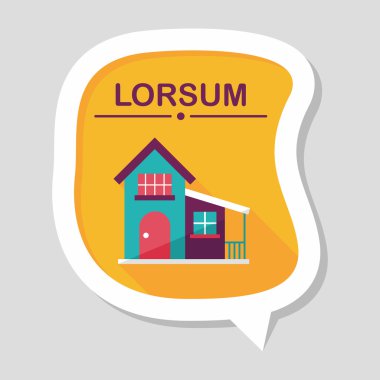 Bina uzun gölge, eps10 düz simgesiyle