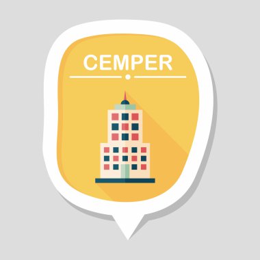 Uzun Gölge, eps10 ile ticari bina düz simgesi