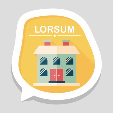 Bina uzun gölge, eps10 düz simgesiyle