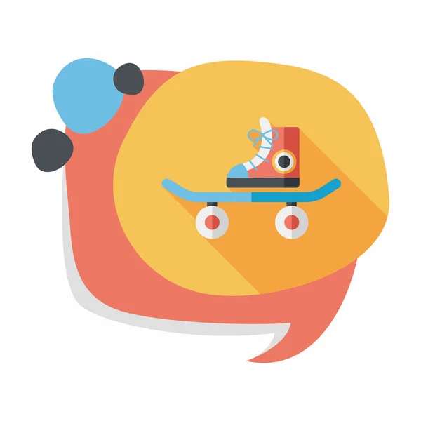 Skateboard icono plano con sombra larga — Vector de stock