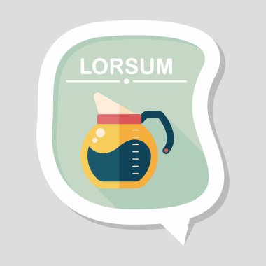 Uzun Gölge, eps10 ile kahve su ısıtıcısı düz simgesi