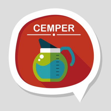 Uzun Gölge, eps10 ile kahve su ısıtıcısı düz simgesi