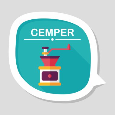 Uzungölgeli kahve makinesi düz simgesi, eps10