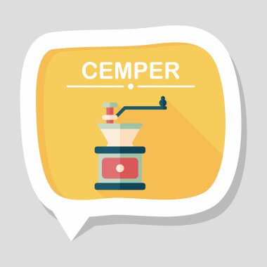 Uzungölgeli kahve makinesi düz simgesi, eps10