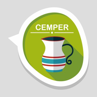 Uzun Gölge, eps10 ile çay potu düz simgesi