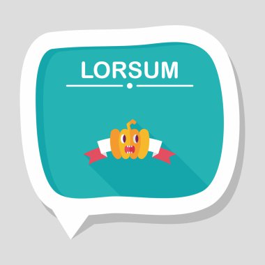 Halloween Parti bayrağı simgesi ile uzun gölge, eps10 daire