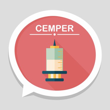 şırınga uzun gölge, eps10 düz simgesiyle