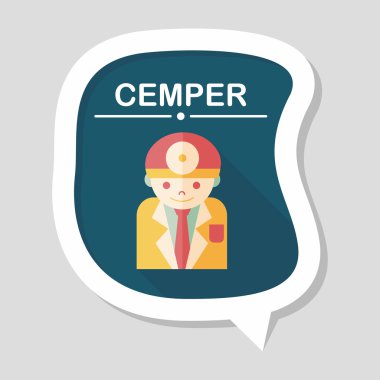 tıbbi insanlar uzun gölge, eps1 ile stetoskoplar düz simgesiyle