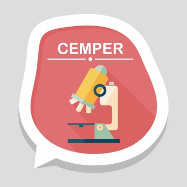 Uzun Gölge, eps10 ile mikroskop düz simgesi