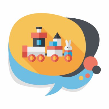 Tren oyuncak uzun gölge, eps10 düz simgesiyle