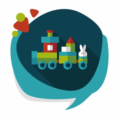 Tren oyuncak uzun gölge, eps10 düz simgesiyle