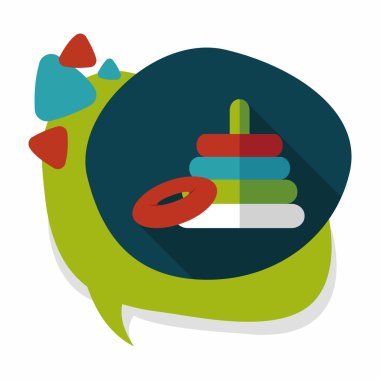 Piramit oyuncak düz simgesi ile uzun gölge, eps10