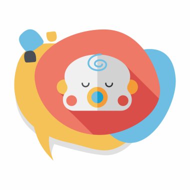 bebek çocuk düz simgesi ile uzun gölge, eps10