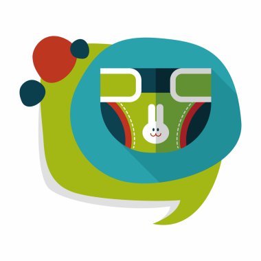 Bebek bezi düz uzun gölge, eps 10 simgesiyle