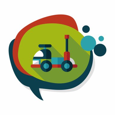 oyuncak araba düz simgesi ile uzun gölge, eps10