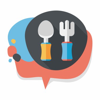 çanak ware ve çatal bıçak takımı uzun gölge, eps10 düz simgesi