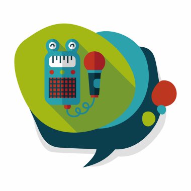 oyuncak uzun gölge, eps10 bir simgeyle mikrofon düz