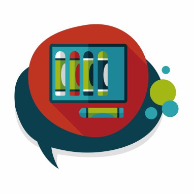 boya kalemi ile uzun gölge, eps10 düz simgesi