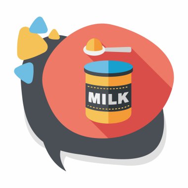 süt tozu süt gıda uzun gölge, eps 10 düz simgesiyle