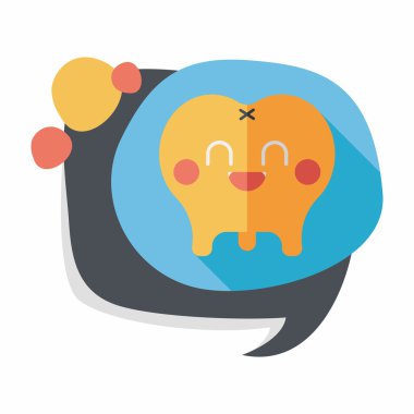 Uzun gölgeler, eps10 ile diş düz stil simgesi