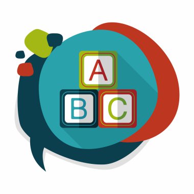 Uzun Gölge, eps 10 ile ABC blokları düz simgesi