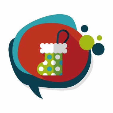 Noel çorap uzun gölge, eps 10 düz simgesi