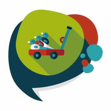 Uzun Gölge, eps10 ile düz simge oyuncak ördek sepeti