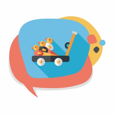 Uzun Gölge, eps10 ile düz simge oyuncak ördek sepeti